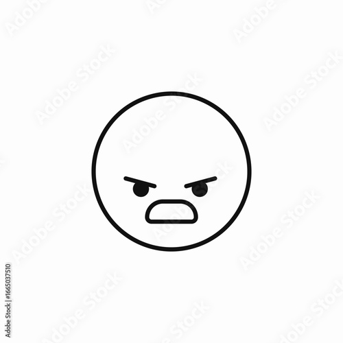 angry face emoji icon sign vector