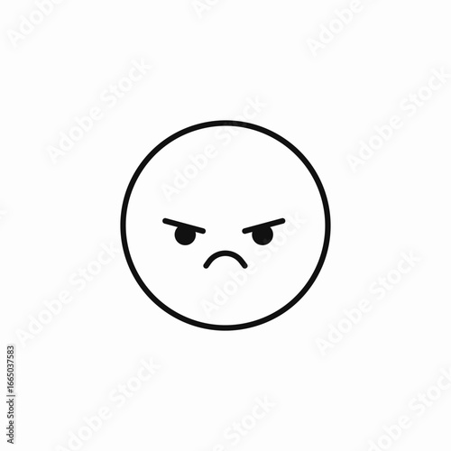 angry face frowning icon sign vector