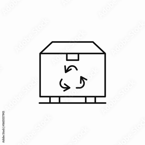 cardboard box recycle icon sign vector
