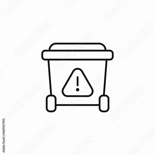 caution waste container icon sign vector