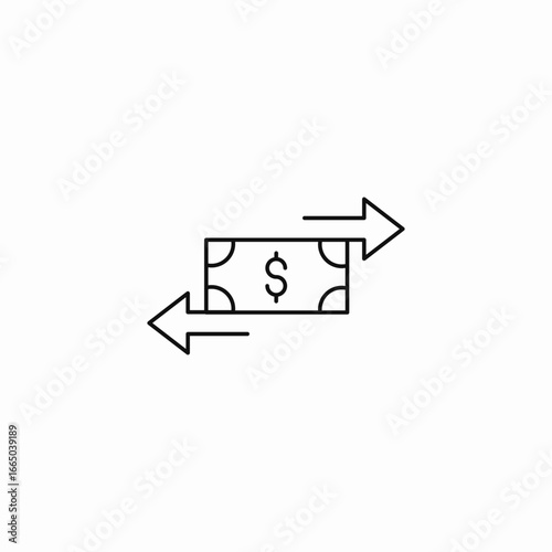 financial transaction flow icon sign vector