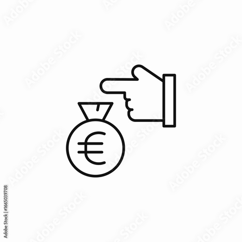 money demand euro icon sign vector