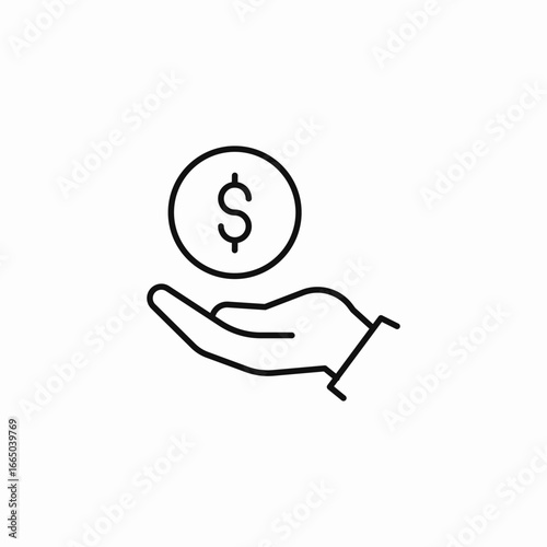 money in hand icon sign vector