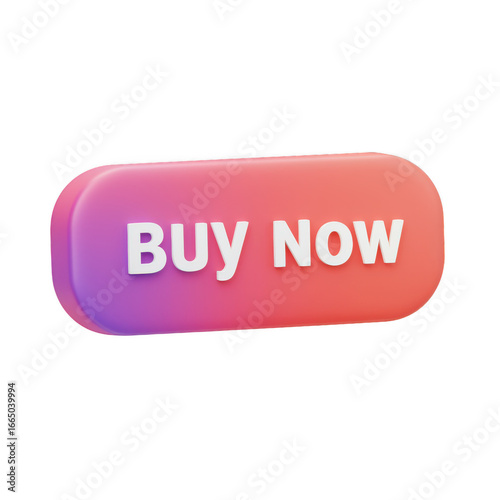 3d buy now button with gradient isolated on transparent background