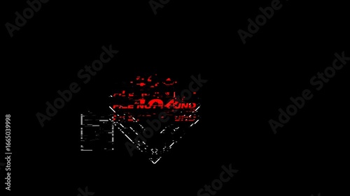 Glitch Futuristic Corrupted Data error Notification with a Glitch and Noise Effect on an Alpha Channel Background File Not Found