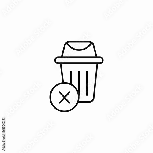 rejected trash can icon sign vector