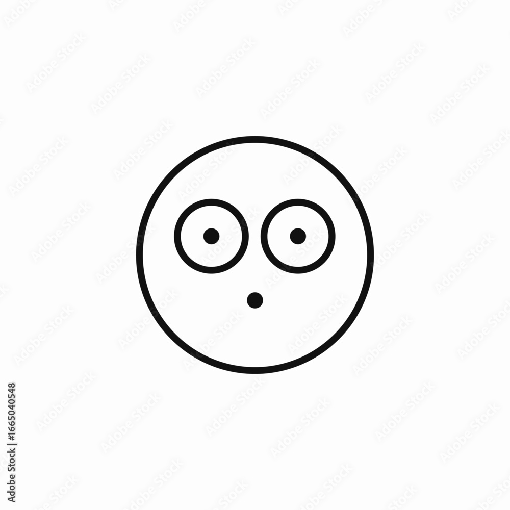 Fototapeta premium surprised face shocked icon sign vector