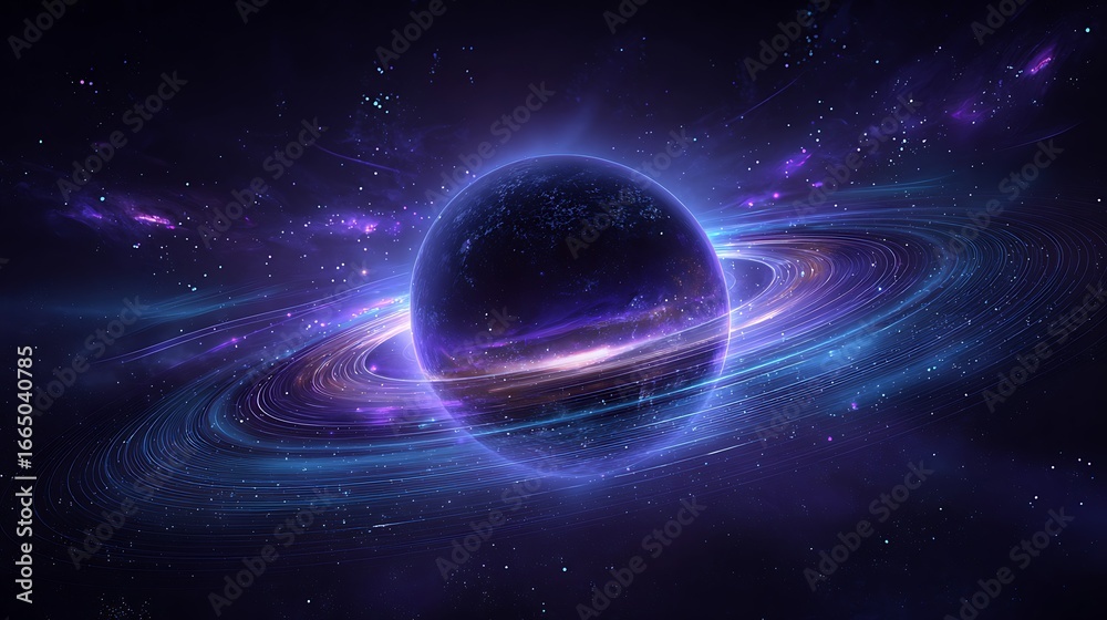 Obraz premium Hypnotic Galaxy Swirls Around a Mysterious Celestial Body