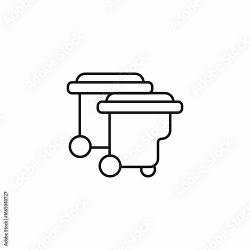 two bins  icon sign vector