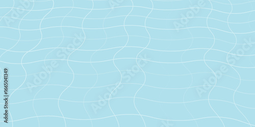 Swimming pool floor background pattern. Retro groovy seamless pattern with blue tiles. Checked, square, plaid vector print