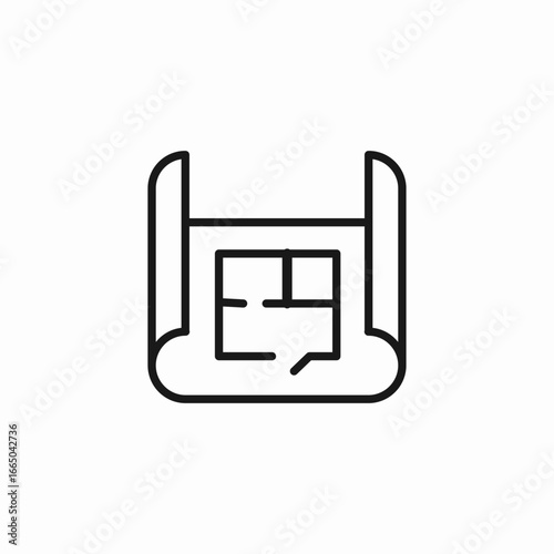 architectural blueprint plan icon sign vector
