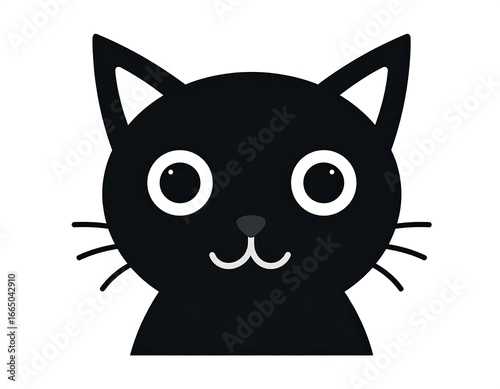 Cute black cat face