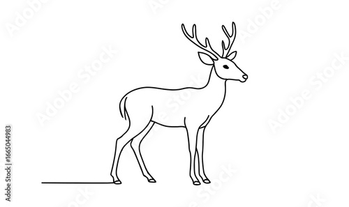 Minimalist deer silhouette art featuring graceful antlered wildlife
