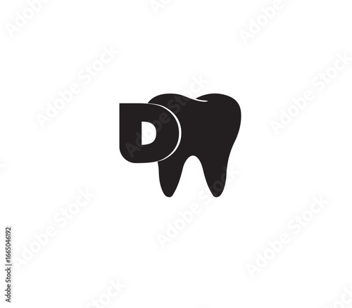 vector illustration of a silhouette of a dentist logo