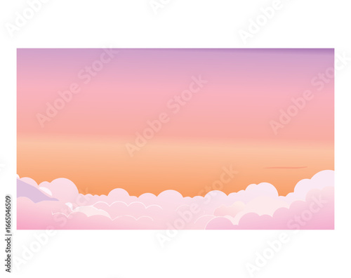  Gradient background of a pastel pink and orange sunset sky, a serene and dreamy backdrop.