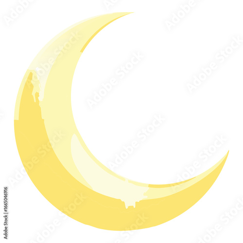 Stylized crescent moon with a gentle glow, a symbol of night, dreams, and cosmic beauty.