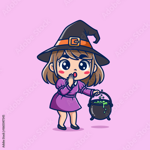 girl walks stealthily cute cool cartoon vector hand drawn