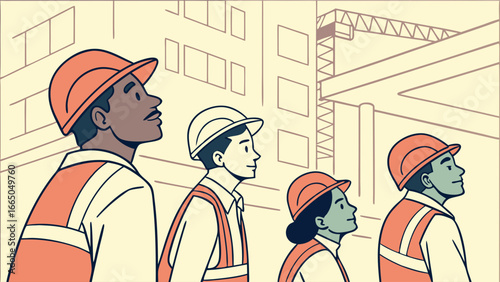 Construction Workers Looking Towards Future Building Projects