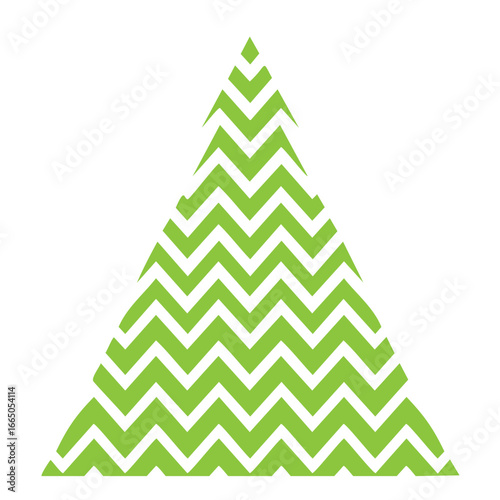 Green chevron pattern forming a triangular shape white triangle
