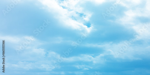 sunny sky blue light watercolor background. Aquarelle painting brush effect card paper textured canvas cloudy smoke space for text, entertaining card, template. aquamarine color graphics illustration