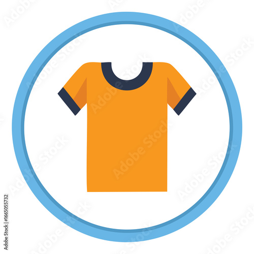 Orange t shirt with navy collar and sleeves clothing apparel