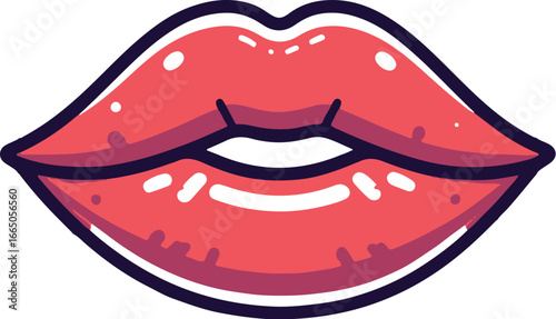 red lips vector