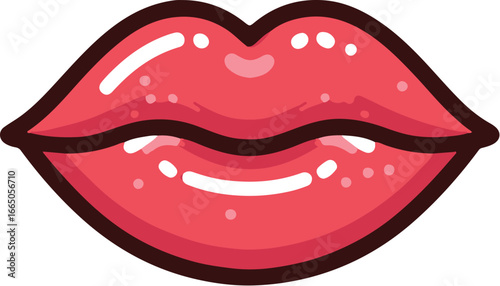 red lips vector