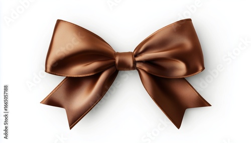 Elegant White Background With A Stylish Brown Bow On Top - A Chic And Sophisticated Design For Your Next Occasion.