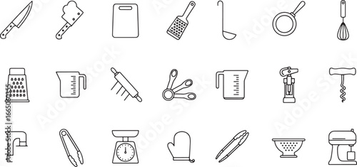 Collection of Kitchen Utensils and Cooking Gadgets for Culinary Enthusiasts