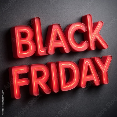Neon sign promoting Black Friday sales in a retail store setting