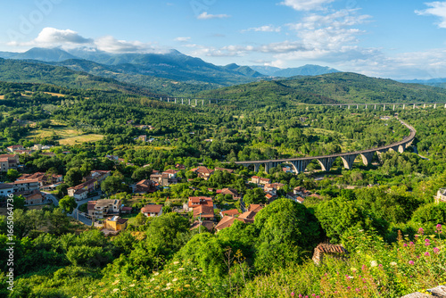 Fototapeta Naklejka Na Ścianę i Meble -  Ruins of the medieval village of San Severino da Centola. Near Palinuro, Cilento, Campania, Italy.
