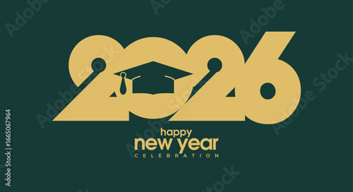 New year 2026 logo numbers. Number logo concept with toga combination for 2026 new year celebration. Premium design for banners, posters and social media posts.