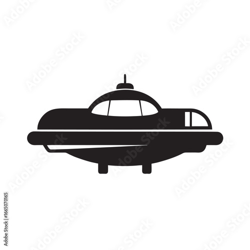Futuristic Smart Hover Taxi Silhouette Vector Artwork
