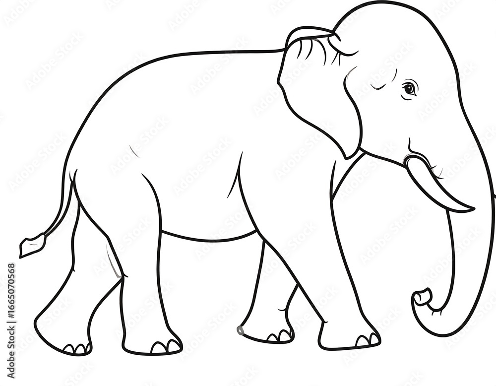 Obraz premium Outline drawing of an elephant