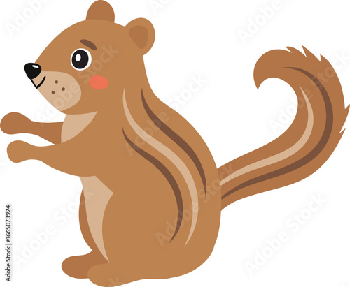 Cute chipmunk illustration isolated on white