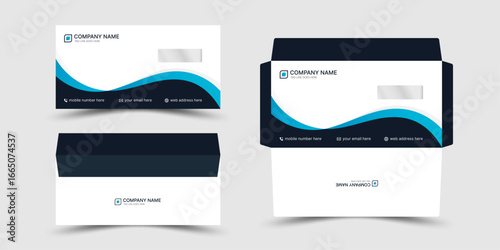 Creative modern corporate envelope design template, Clean DL size business stationery
