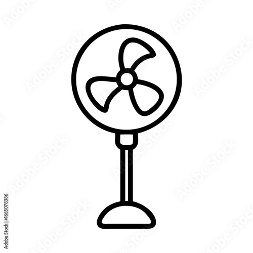 Floor fan in minimalist design on white background  