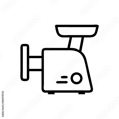 Electric meat grinder in minimalistic style with clean lines  