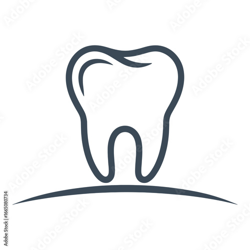 Dental Care Logo Illustration Clean Teeth and Healthy Gums for Oral Hygiene and Wellness in Dark Blue