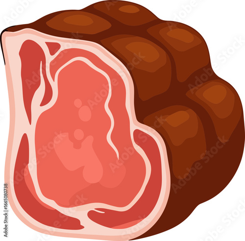 Large Raw Rib Roast Block Illustration SVG for Cooking

