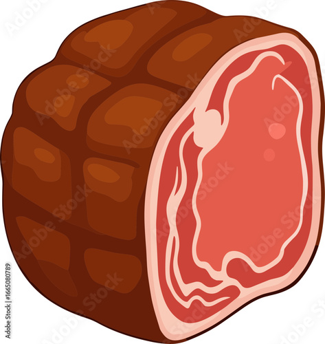 Delicious Boneless Ribeye Steak Side View Illustration SVG
