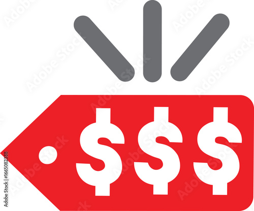 red expensive icon