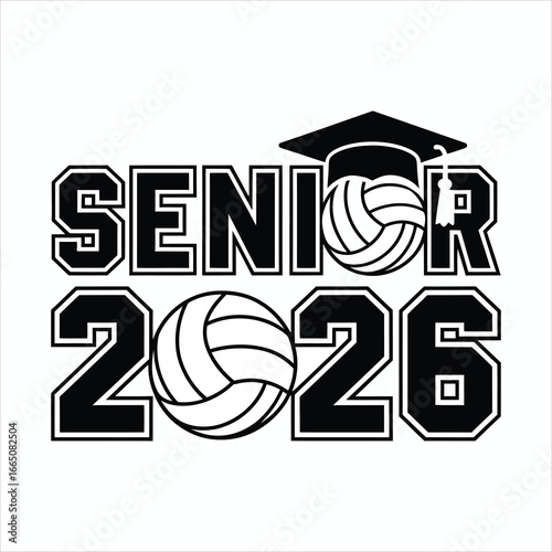 Senior 2026 Volleyball Graduation Design
