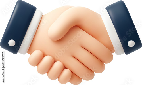 3D Vector Handshake Icon for Business Partnership and Agreement