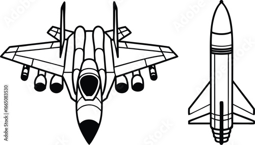 Aerospace Ascent: A detailed graphic of an airplane alongside a rocket, symbolizing the heights of aviation and space exploration. 