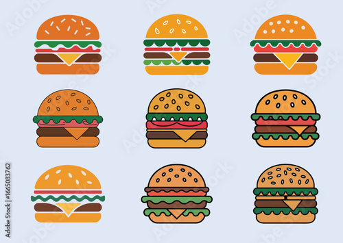 Hamburger Vector Set