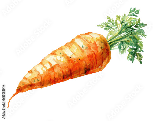 Hand-drawn watercolor carrot illustration