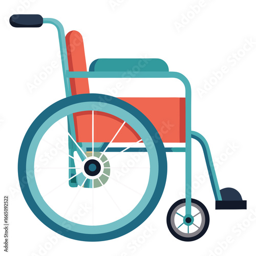 Flat Style Wheelchair Icon for Medical and Accessibility Concepts.