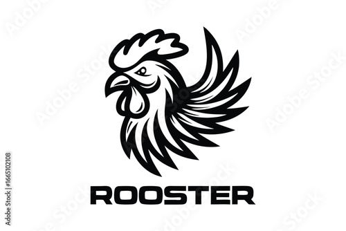 Wallpaper Mural Rooster Head Design on White Background Logo Style Graphics Torontodigital.ca