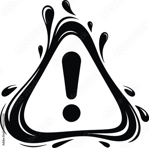 Minimalist Warning Symbol  Modern Hand Drawn Triangle with Exclamation for Safety UI, Manuals, Infographics, UX Alert, and Caution Signage